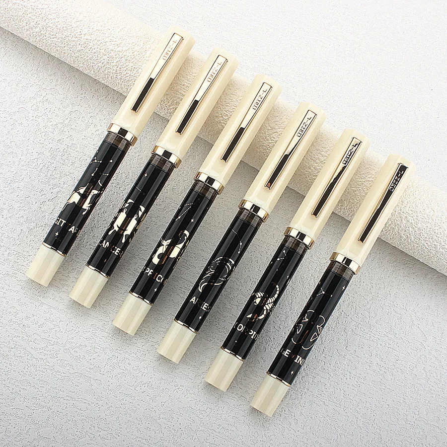 

JINHAO 58 Twelve Zodiac Signs Fountain Pen Student F EF Ink Pen High Quality Calligraphy Pen Stationery School Office Supplies