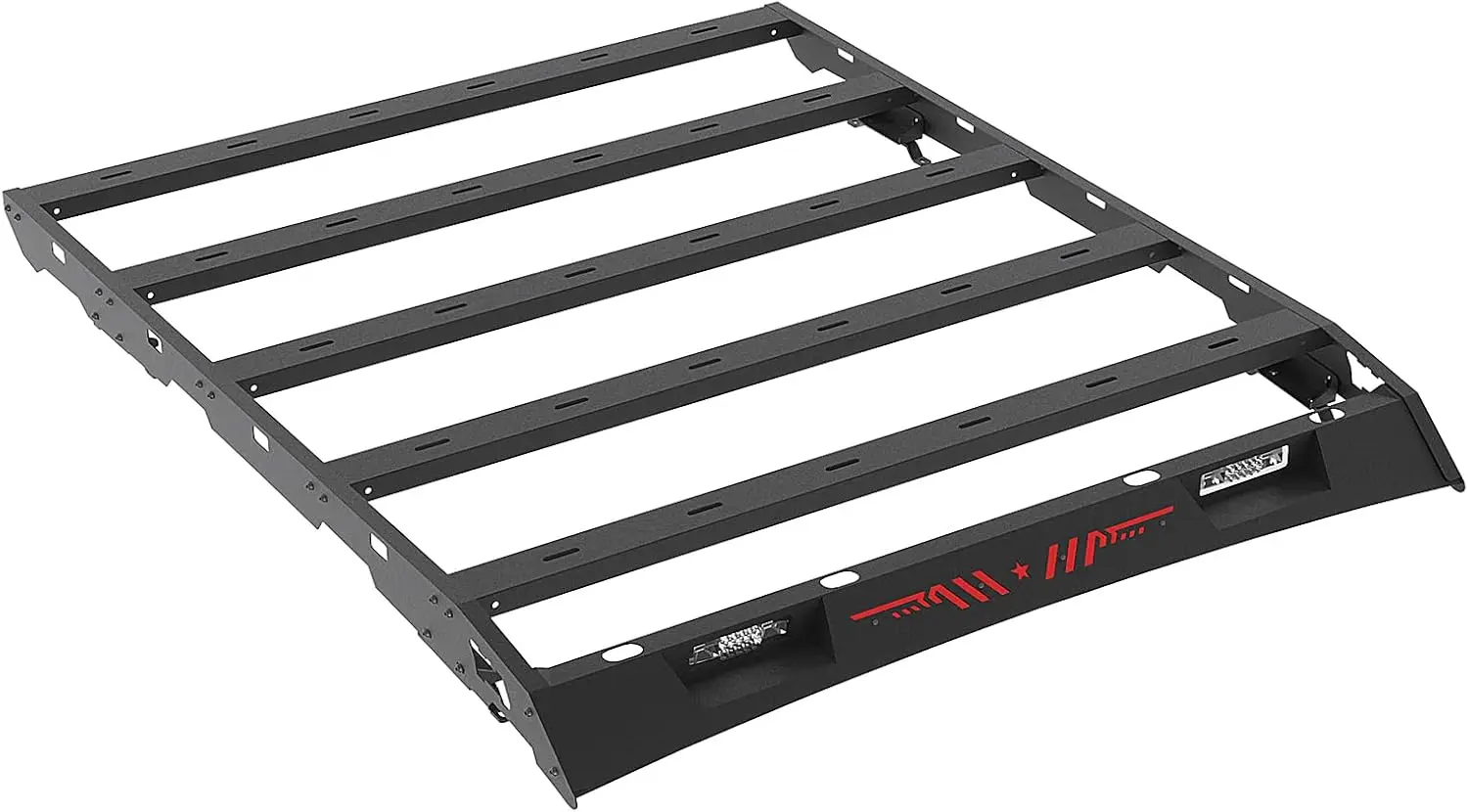 سلة سقف/رف أمتعة مناسب لـ 2014-2021 Toyota Tundra CrewMax (طاقم) نماذج الكابينة إطارات حامل البضائع شديدة التحمل باللون الأسود #4