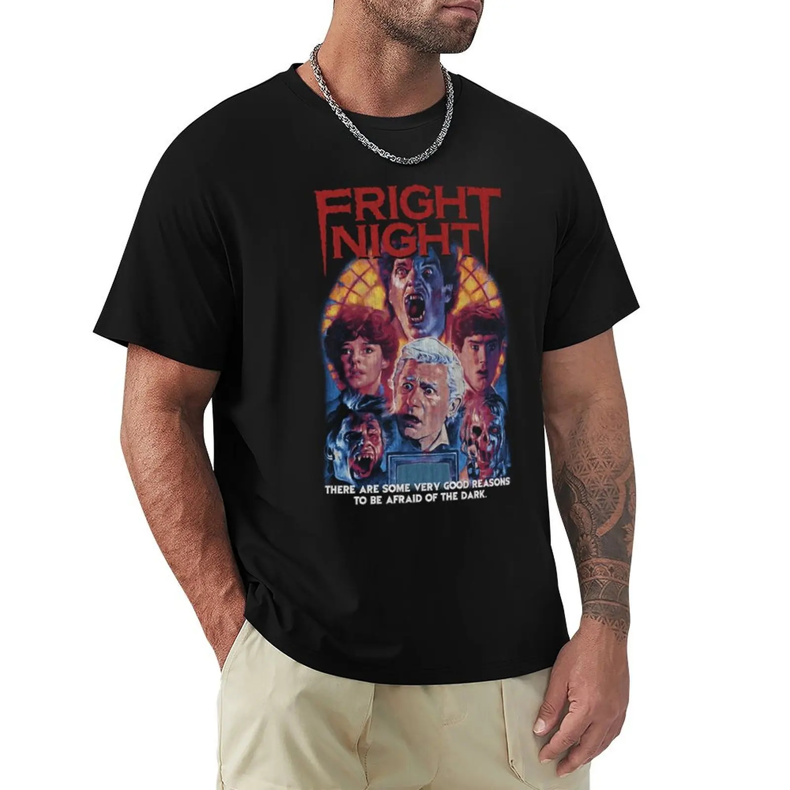 

Fright Night, Horror, Vámpiré T-Shirt Sports Casual Short Sleeve Cotton Tee