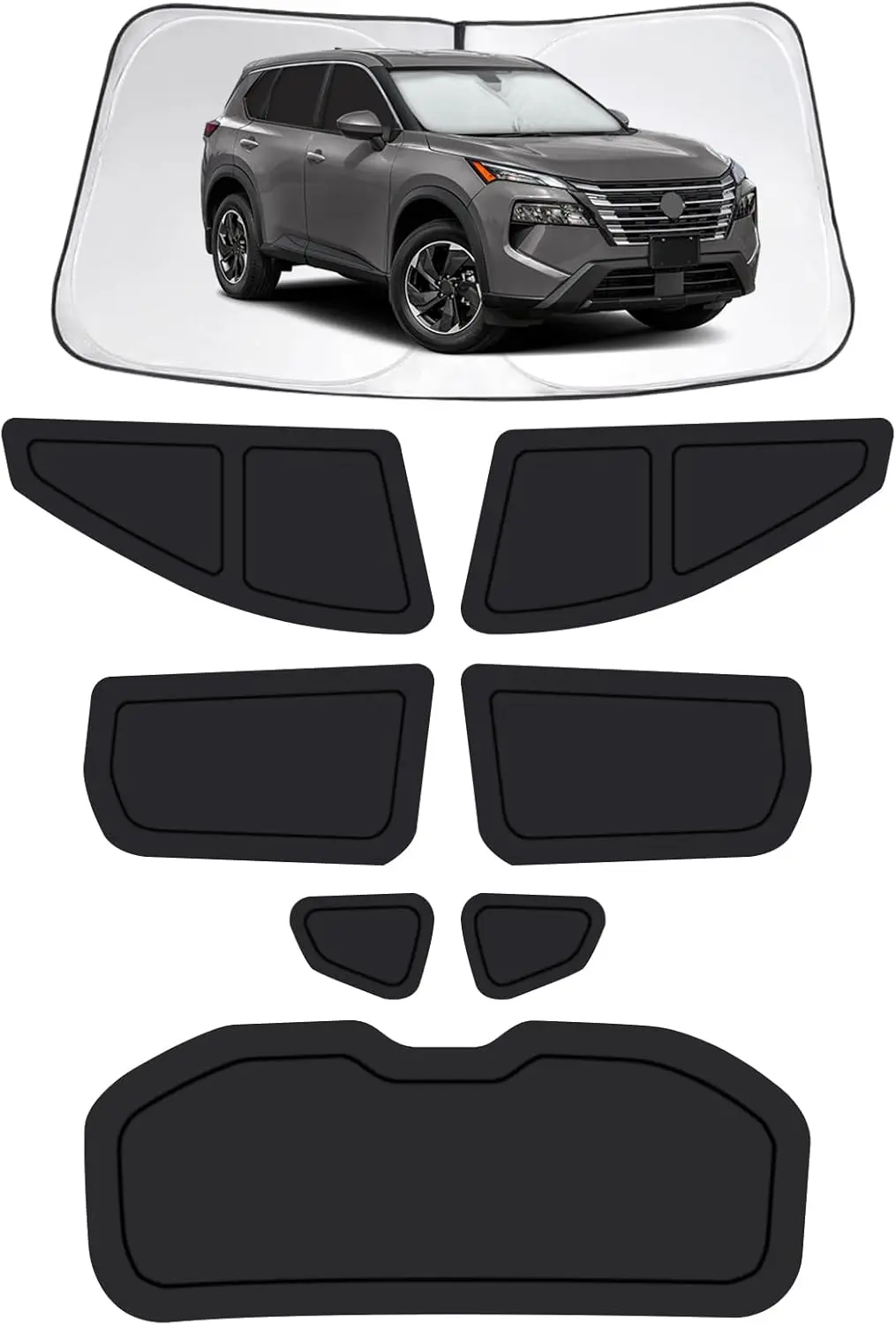 

Комплект из 8 солнцезащитных шторок для окон автомобиля Nissan Rogue 2021-2025, полный набор для конфиденциальности с защитой от УФ-излучения для кемпинга и отдыха