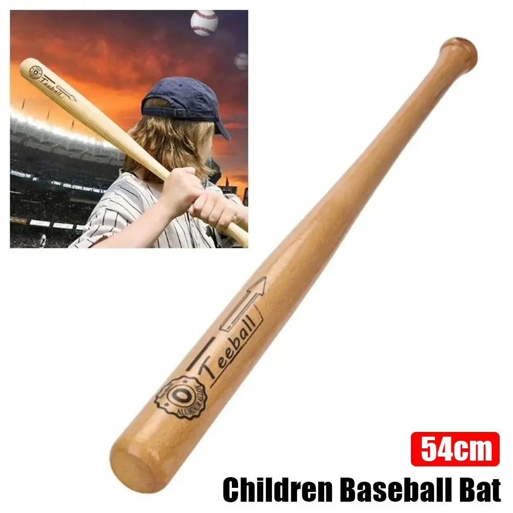 54cm Baseball Bat for Children Solid Wood Shock Absorbing Durable Softball Stick Kids Baseball Training Competition Accessory