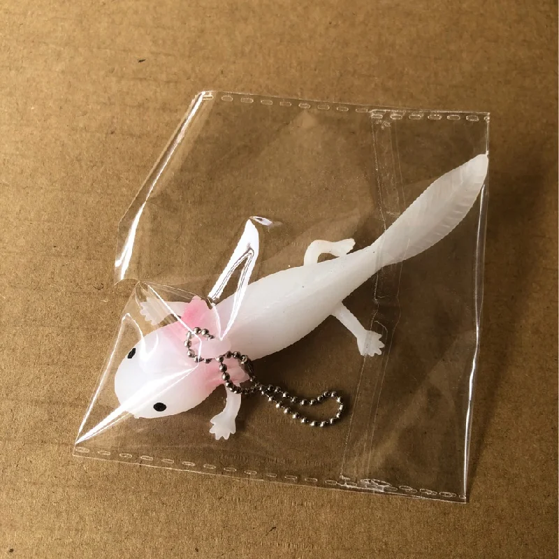 2024 New Creativity Novelty Salamander Kawai Doll Fish Squeeze Fingertip Toy TPR Mini Kids Decompression Fun Pendant Craft Gifts