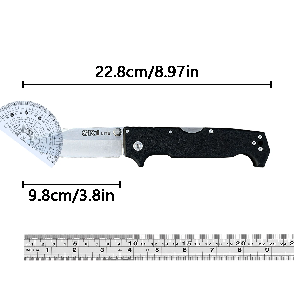 CS SR1 Lite Folding Knife 8Cr13MoV Steel Blade Griv-Ex Handle Pocket Knife Outdoor Hunting knife Self-defense tactical EDC Knife