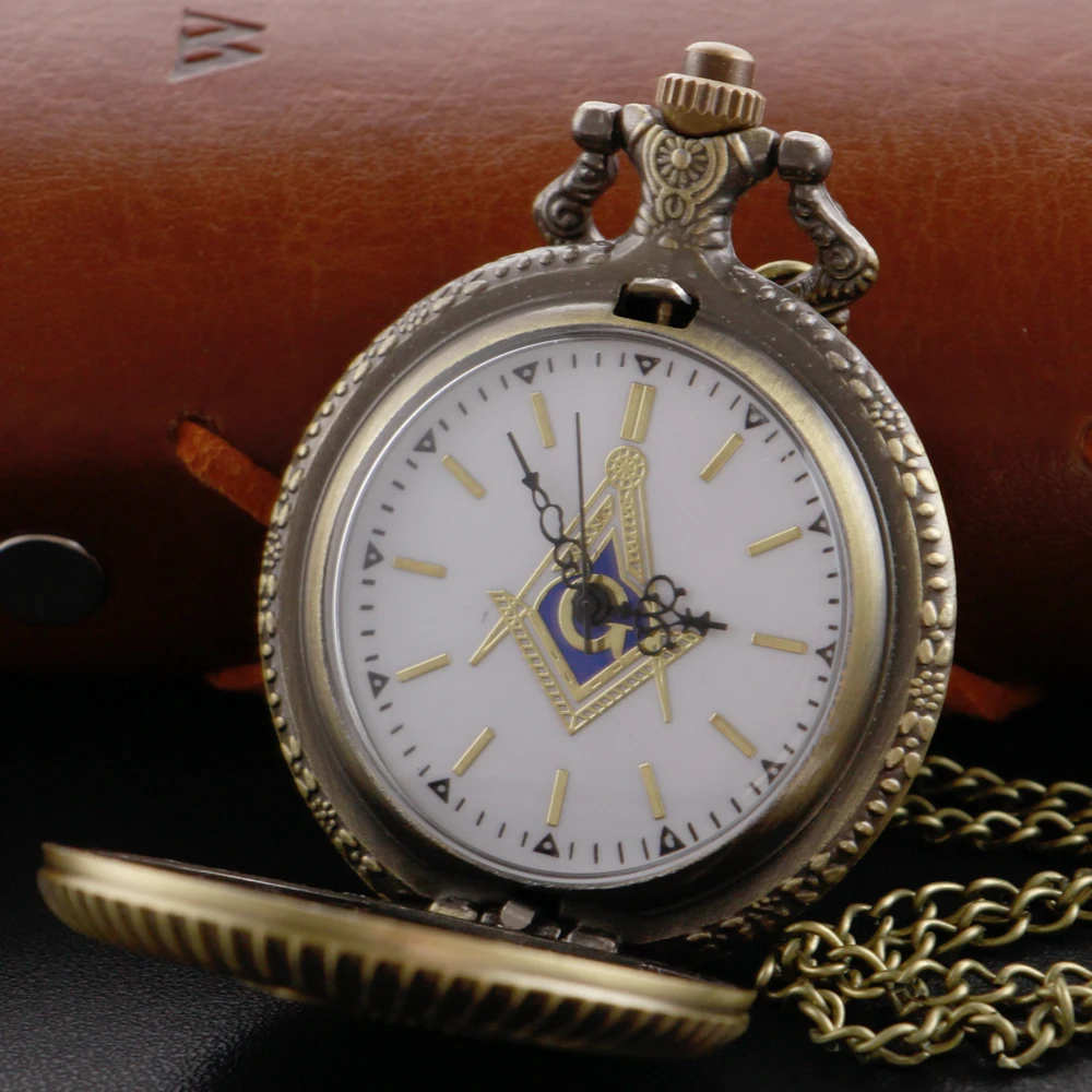 Oude organisatie Vrijmetselarij Tijd Edelsteen Kwarts zakhorloge Modeartikelen Ketting Hanger Heren- en damesklok Cadeau