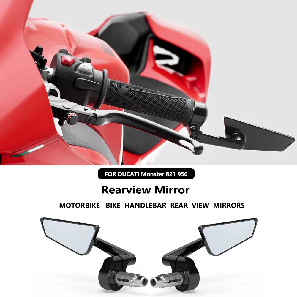 

For Ducati Monster 821 950 2013-2025 Motorcycle Rearview Mirrors Scooter Bar End Handlebar Mirror Rear View Mirror Accessories