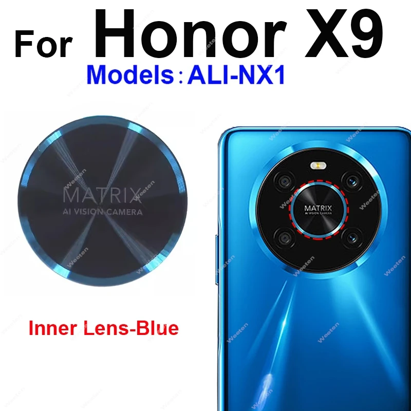 Rear Back Camera Glass Lens For Huawei Honor X9 4G 5G X30 ANY-NX1 ANY-NX2 ANY-NX3 Inner Outer Glass Lens With Adhesive Sticker