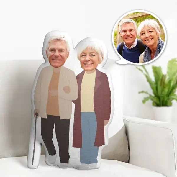 Minime-almohada personalizada para chica, cojín con foto de muñeca, creativa, de dibujos animados, para pareja