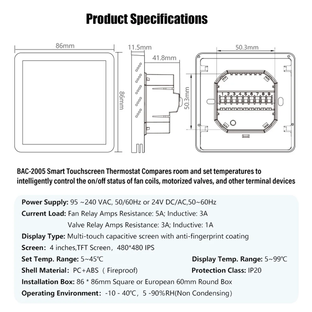 Home Automation Smart WiFi Temperature Controller LED Display Thermostat Energy Efficient Programmable Settings