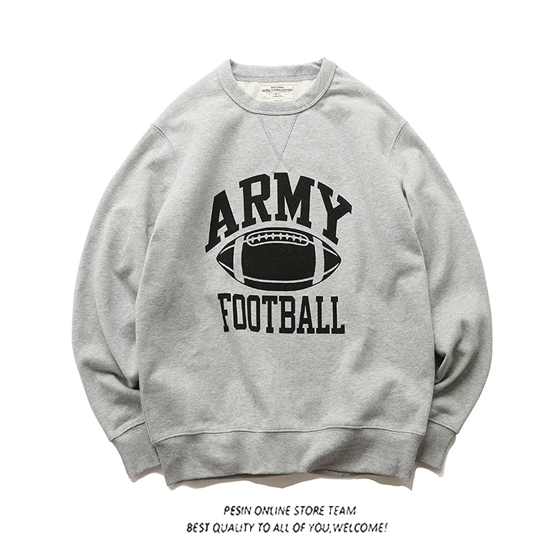 

Тяжелый круглый свитшот из чистого хлопка Ne, мужская повседневная верхняя одежда с винтажным принтом, удобная теплая подставка