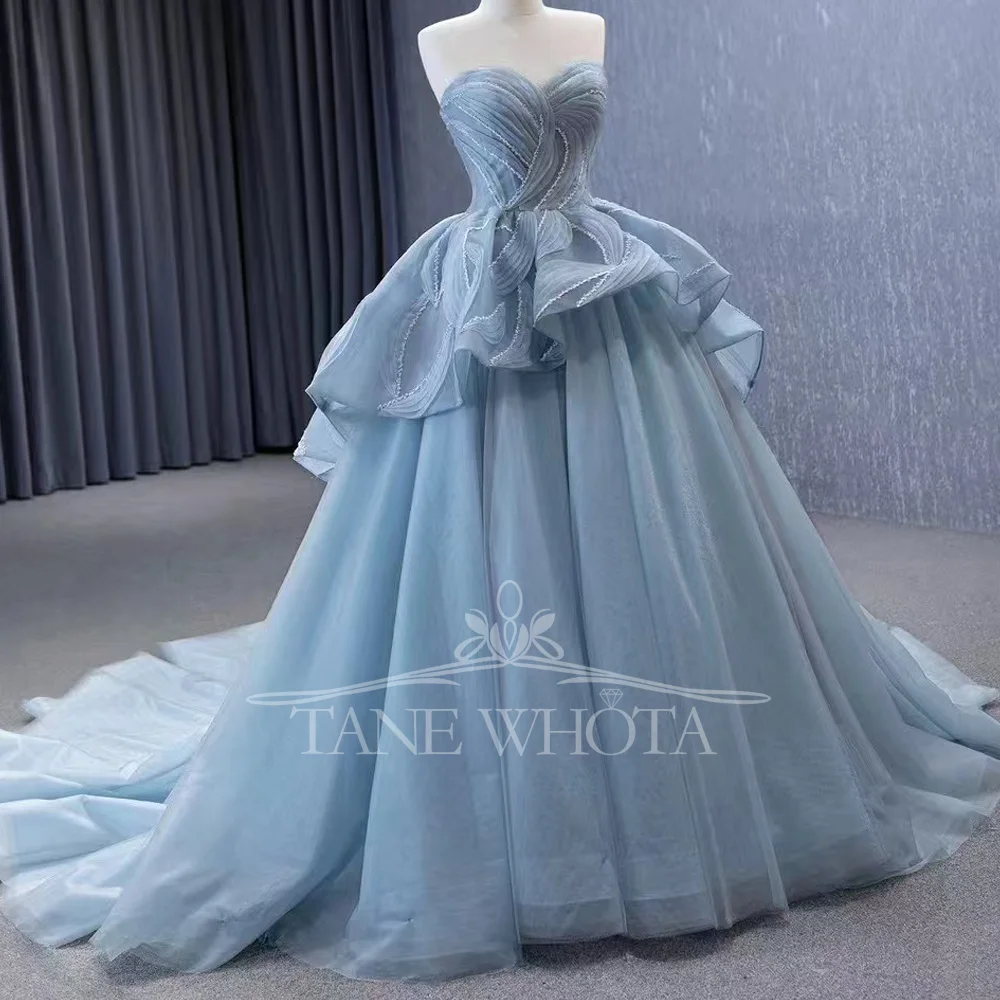 Синее милое вечернее платье без рукавов с блестками на шнуровке сзади, роскошная мода на заказ для особых случаев 2025