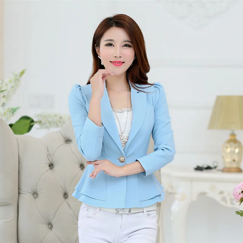 Blazer donna 2024 nuovo autunno maniche lunghe Casual Office Ladies Blazer Famale giacche All-match Suit Basic Coat capispalla B-3