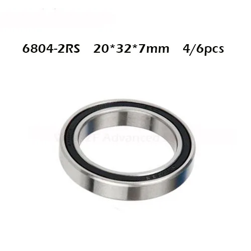 

4/6PCS ABEC-3 6804-2RS High quality 6804RS 6804 2RS RS 20x32x7 mm 20*32*7mm Rubber Seal Deep Groove Ball Bearing