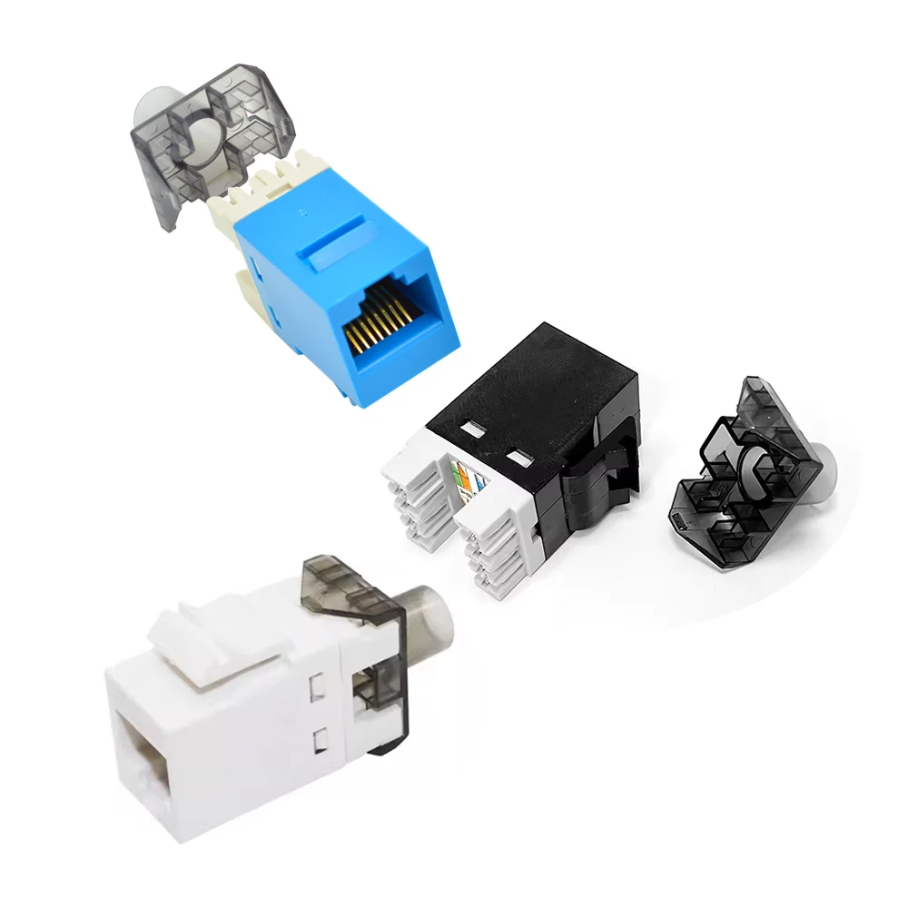 UTP RJ45 Connector CAT6 Network Module Information Socket Cable Adapter PC Keystone Jack For AMP CommScope Ethernet FACEPLATE