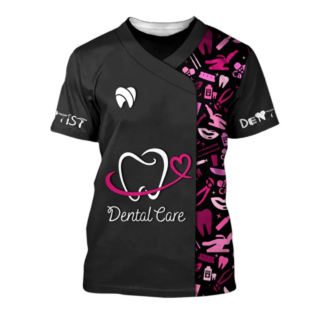 Футболка с рисунком униформы стоматолога, 3D-печать, спортивная, для отдыха, сухая, дышащая и удобная, мужская и женская футболка Y2K