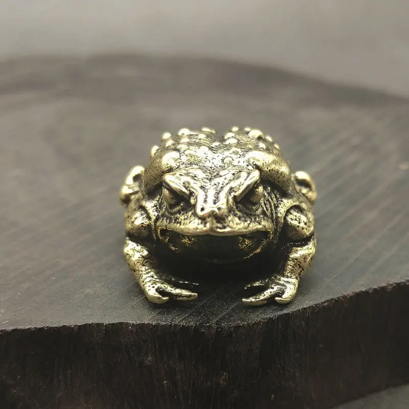 

Little Fairy/ Retro Pure Brass Toad Tea Pet Creative Home Ornaments Metal Animal Model Ornaments Home Garden Decoration Gifts