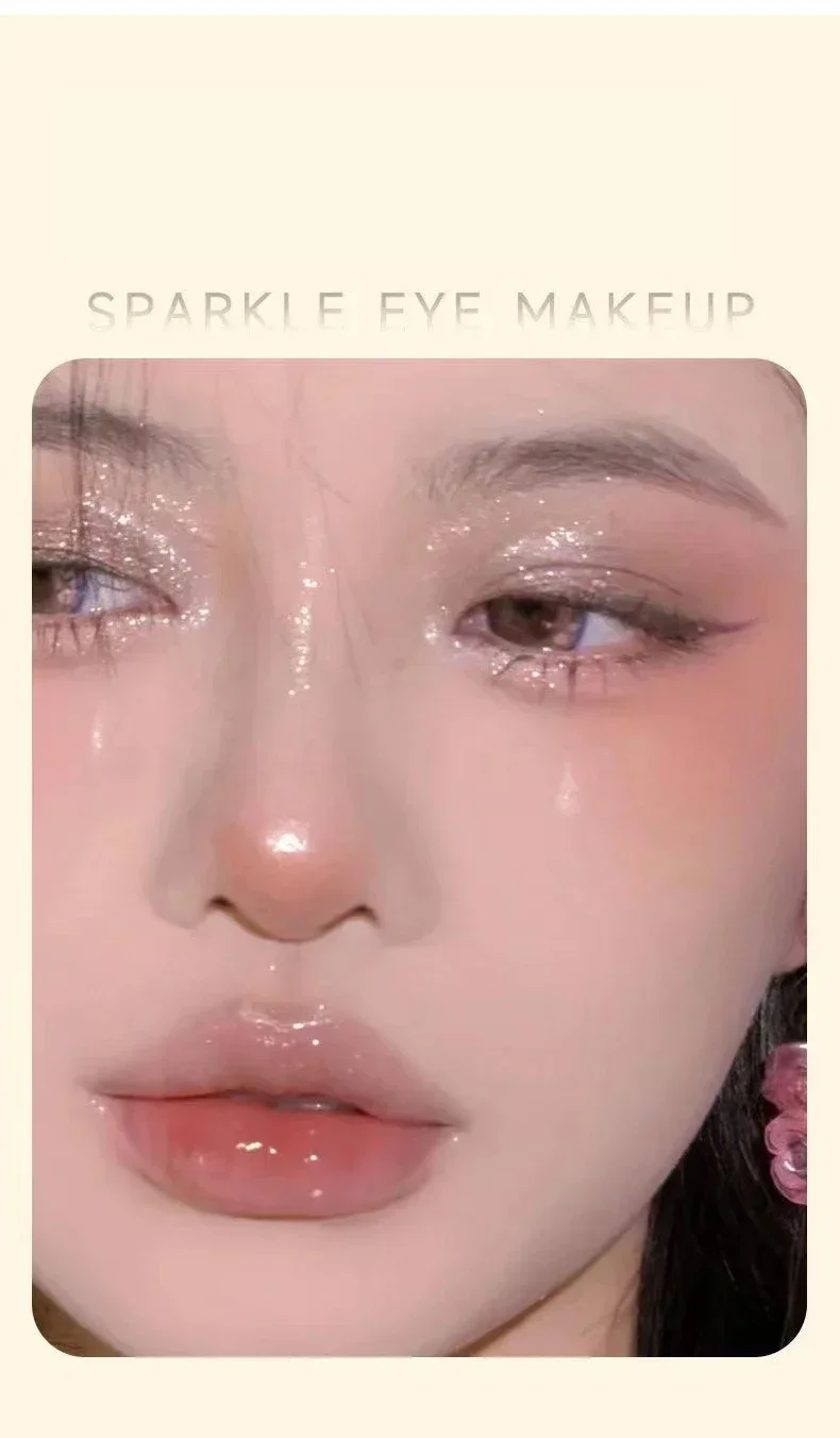 Barra de sombra de ojos con purpurina de doble punta, resistente al agua, nacarada, champán, oro, paleta de sombra de ojos, bolígrafo brillante, cosméticos, herramienta de maquillaje