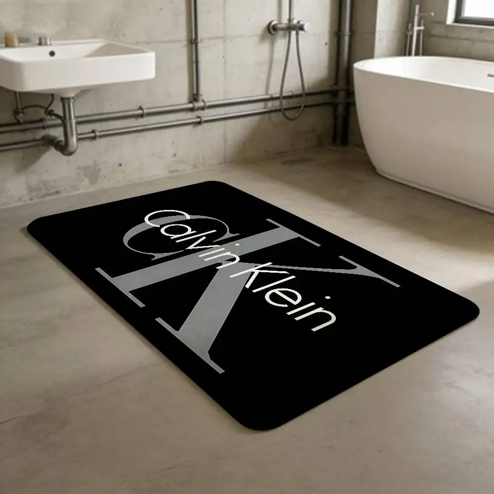 Tapete de Entrada C-Calvin LOGO K-Klein Estilo Nórdico para Quarto e Sala de Estar, Tapete Antiderrapante para Varanda, Decoração Moderna para Casa