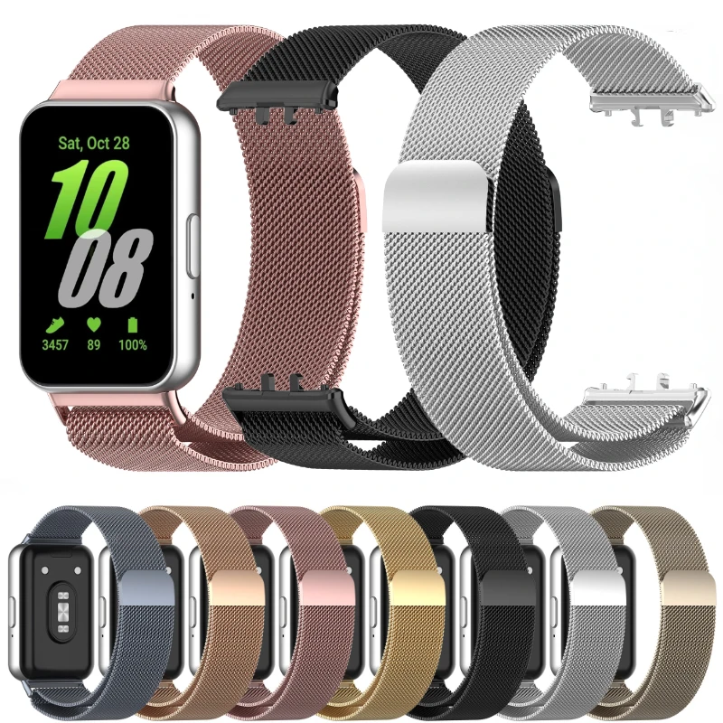 Pasek mediolański do paska Samsung Galaxy Fit 3, metalowa magnetyczna bransoletka zamienna do Samsung Galaxy Fit 3, akcesoria na nadgarstek