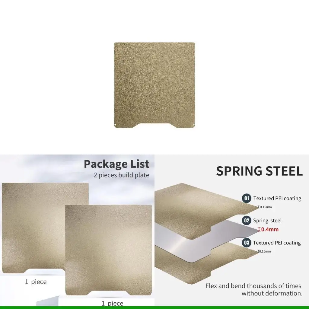 

U55C Heat Resistant Double Side PEI Varnished Build Plate 265x280mm Flexible 3D Printing Platform