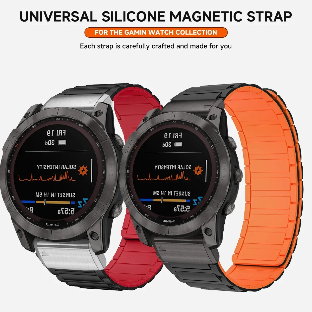 سريعة تناسب 26 مللي متر ل Garmin Fenix 7X 8X 51 مللي متر إندورو 2 غريزة 2X الشمسية Fenix 5x plus حزام المغناطيسي حلقة سوار إكسسوارات #2