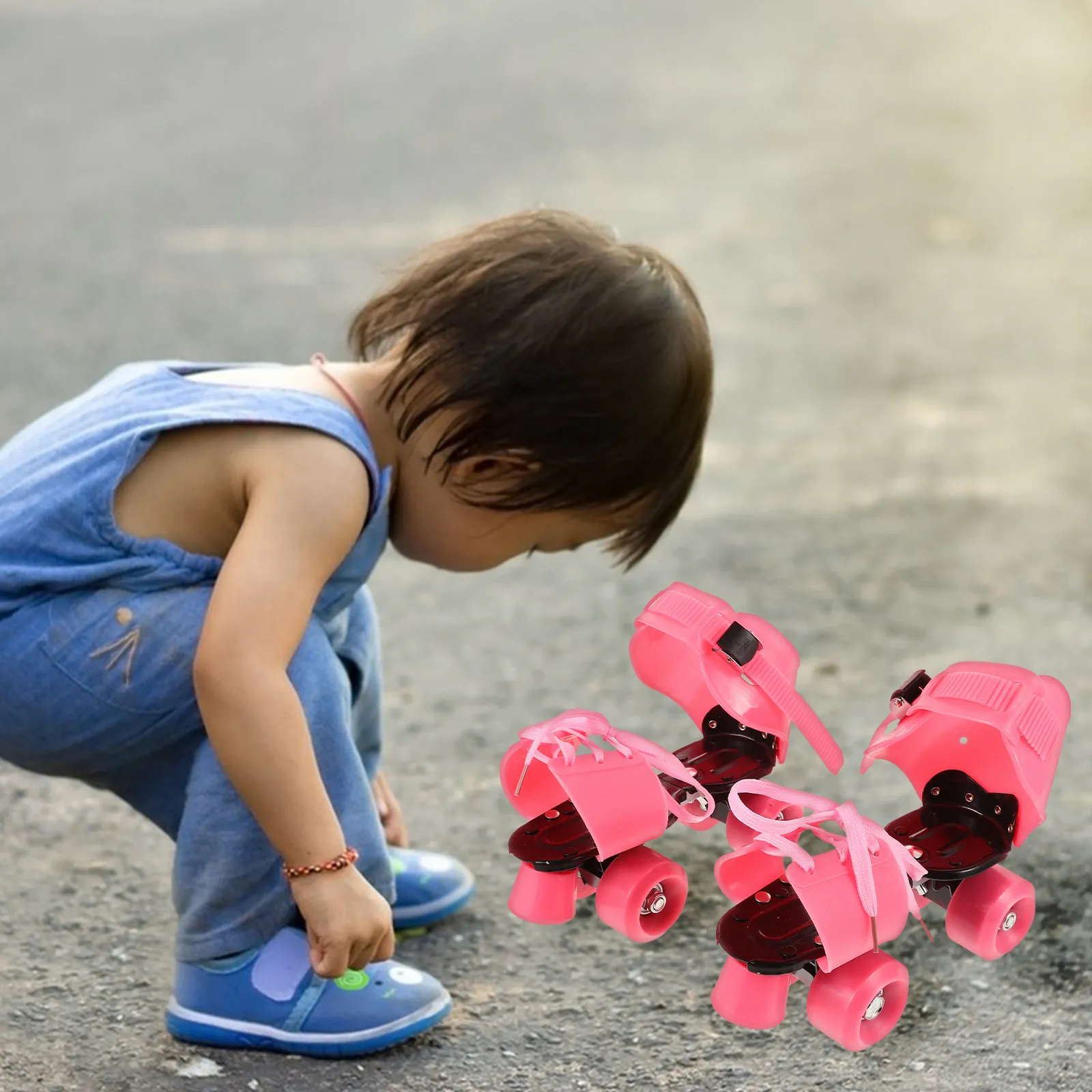 

Регулируемые роликовые коньки с четырьмя колесами для начинающих, устойчивые, для катания на улице и в помещении, для детей 3-12 лет