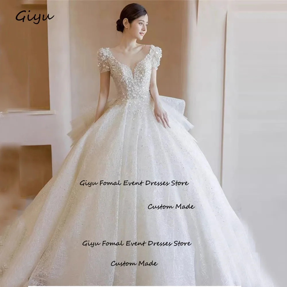 

Giyu Exquisite A-line Wedding Dress For Woman Shining Beaded Sweetheart Collar Floor-length Vestidos Novias Boda