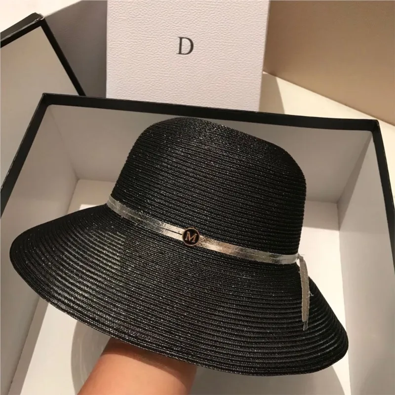 

Hepburn style hat silver silk yarn washable versatile for women folding trendy