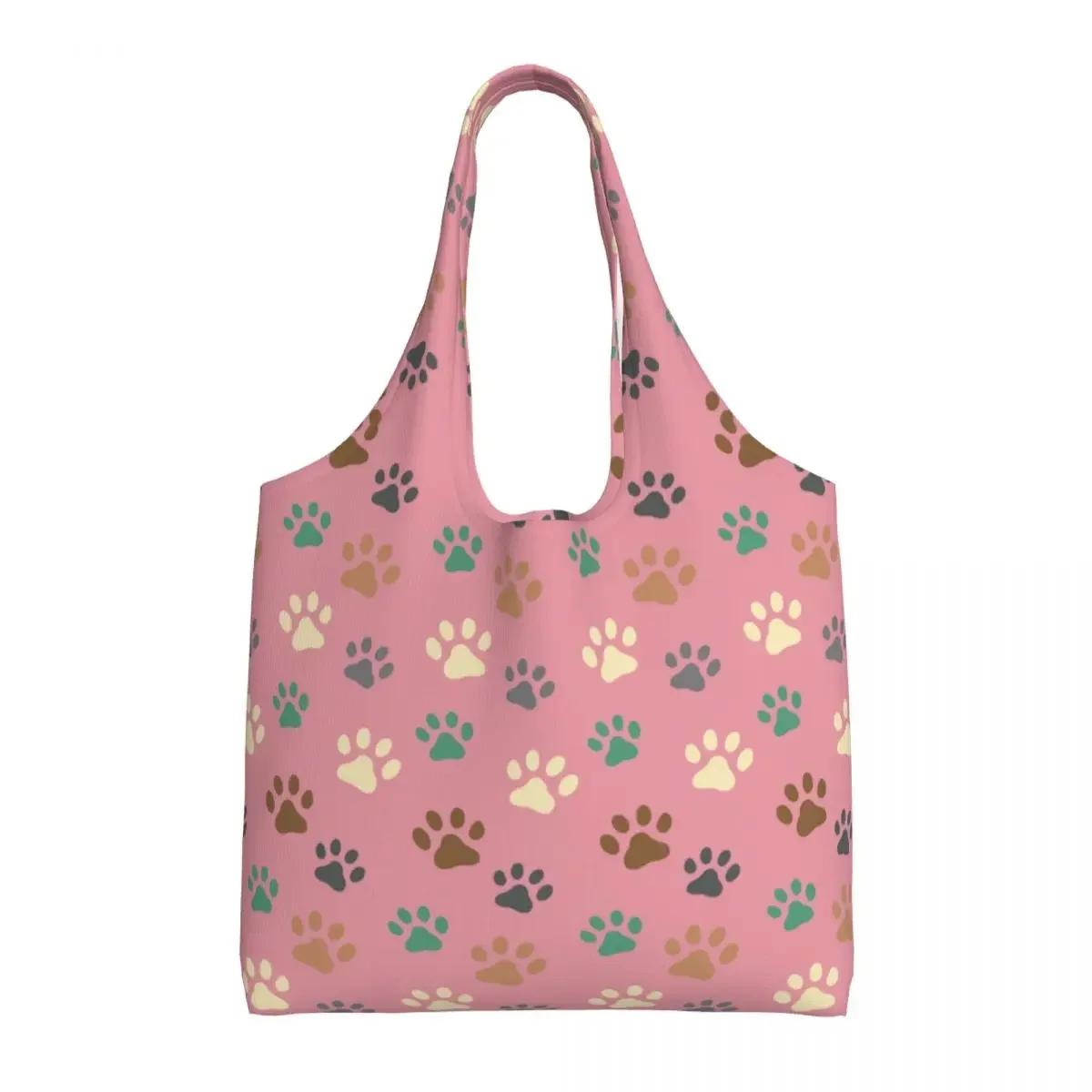 

Cute Pet Dog Paw Pattern Shopping Tote Bags Animal Footprint Grocery Canvas Shopper Shoulder Bags Photography Handbags Gifts