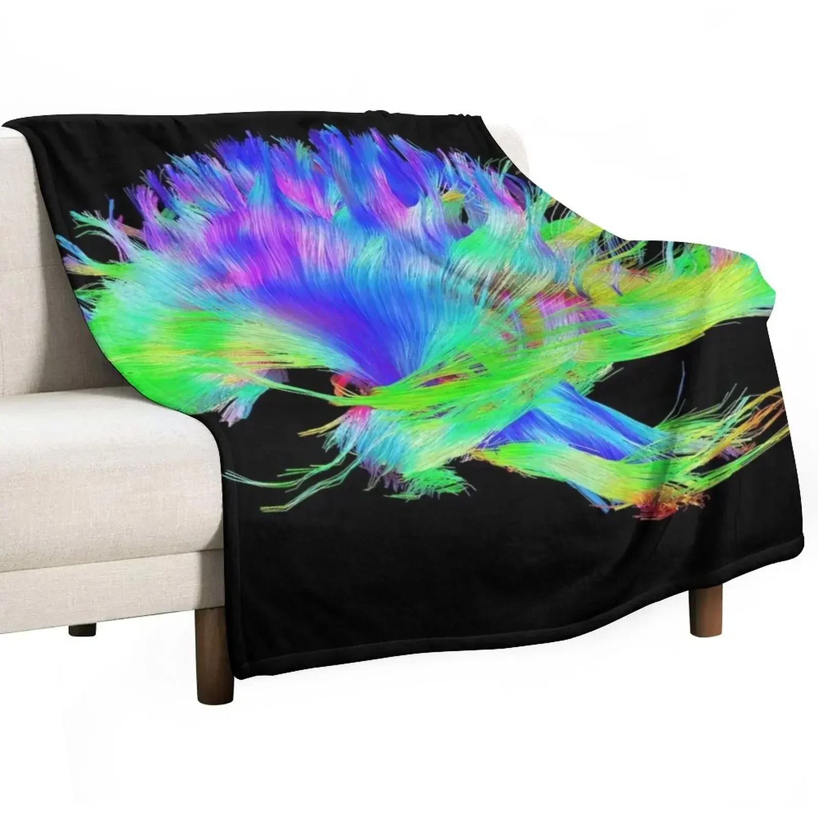 Fiber Tracts Of The Brain, Dti, Medical Imaging Scan Throw Blanket Weighted Sleeping Bag Fashion Sofas Blankets