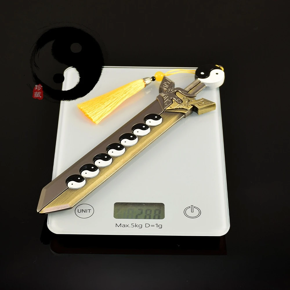 26 CM Chinese Ancient Swords Tai Chi Yin Yang Eight Trigrams Sword Metal Craft Model Collectible Desk Ornaments Creative Gifts