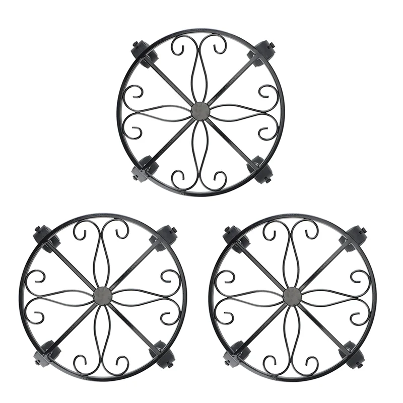 

3X Caddy для растений с подставкой для растений на колесах, сверхмощный железный садовый цветочный горшок, тележка для растений в горшках с замком A-Tvdae