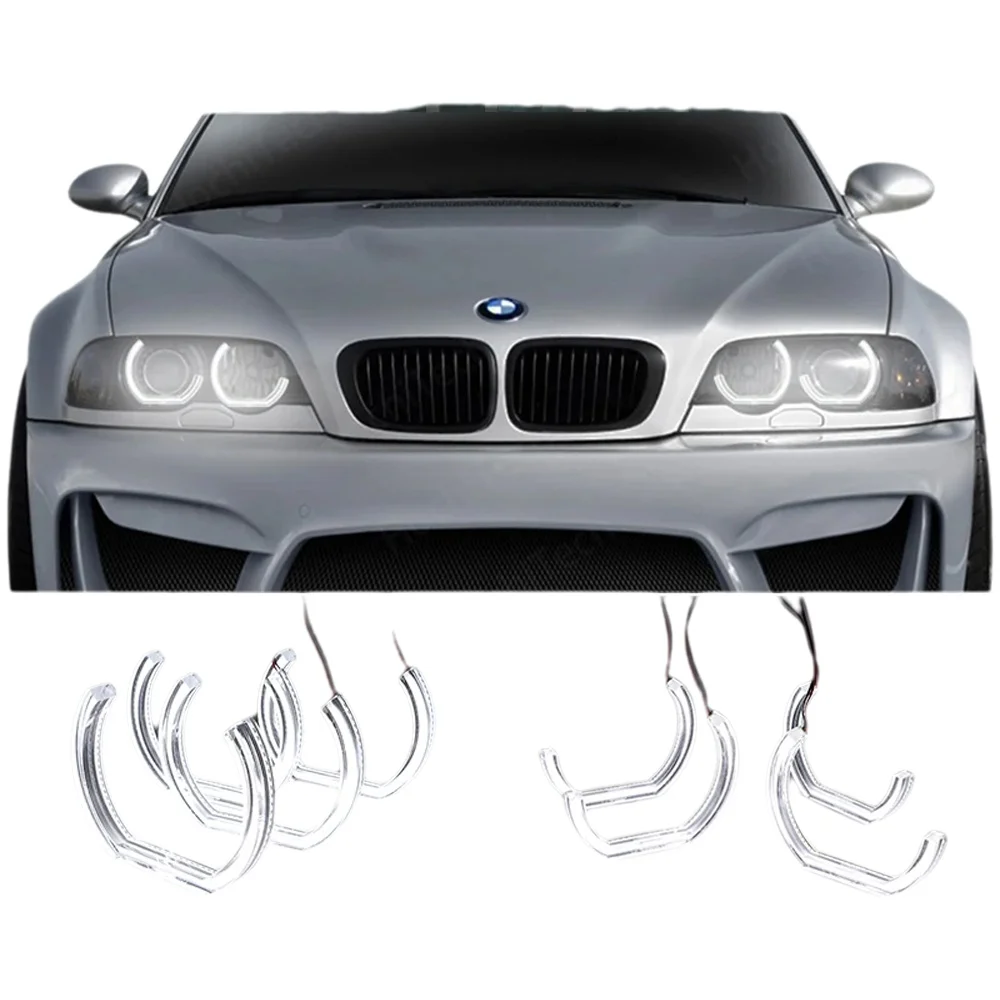 Kit d'anneaux LED Angel Eye de style DTM pour BMW E46 325i 325xi 330i 330 avec phares HID 19-05, style coupé, DRL, yeux d'ange en cristal