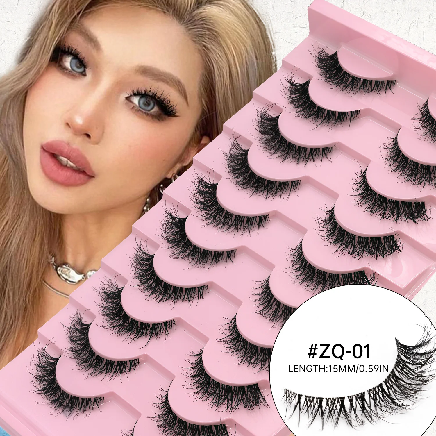 Veltrinay ナチュラルデリケートつけまつげ猫まつげ 3D ミンクつけまつげ透明ラッシュバンドナチュラルメイク効果つけまつげ