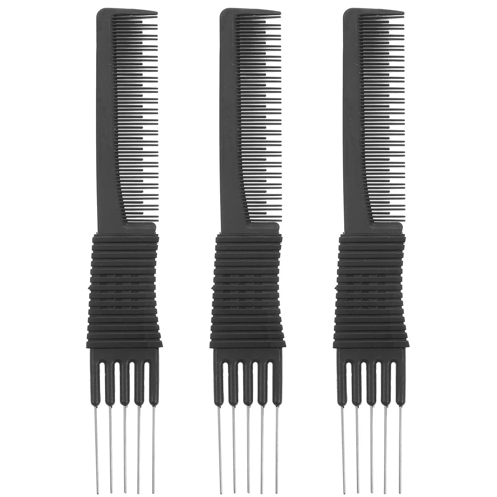 

3Pcs Hair Comb Multifunction Anti-Static Carbon Fiber Steel Needle Tail Styling Tool Portable Haircut Tooth Comb for Barbershop