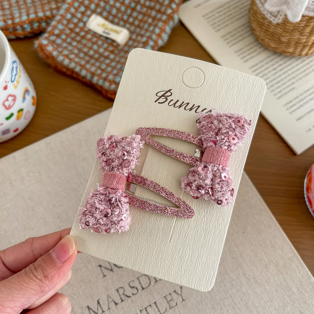 bb-clip-cute-hairpin-gentle-and-advanced-winter-pink-shiny-bow-water-drop-girl-head-jewelry-hairpin