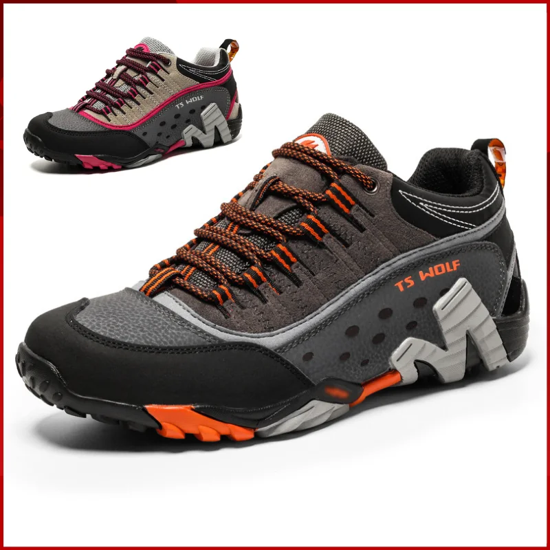2026 Men's Women Lightweight Non Slip Outdoor Shoes Leather Breathable Hiking Boots Trekking Mountain Camping Sneakers