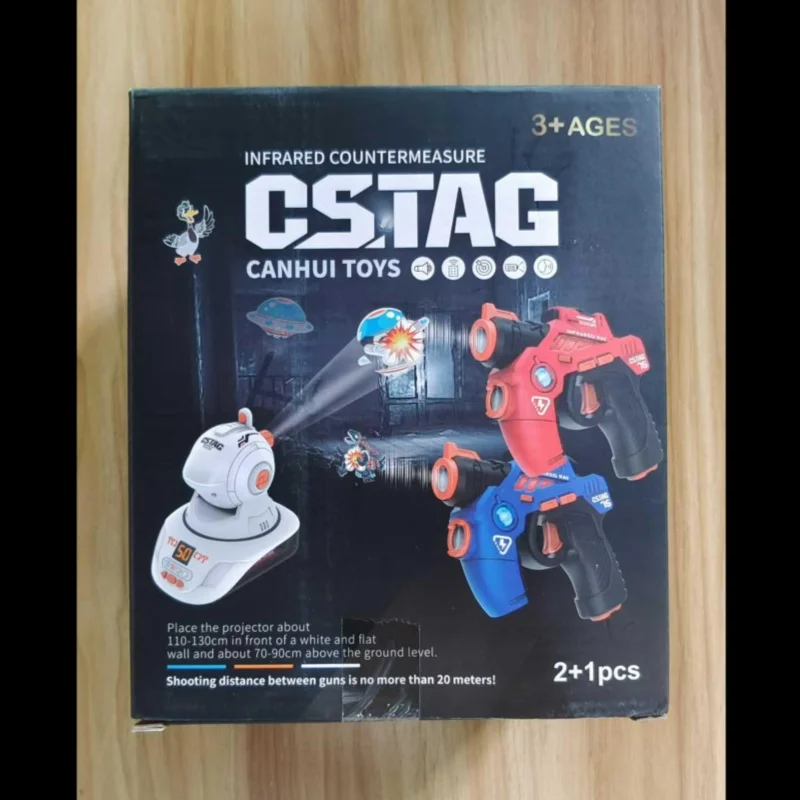 CSTAG Gioco di tiro per caccia alle anatre Giocattolo per bambini Pistola con tag laser a infrarossi Mini pistola Proiettore Gioco per interni Ragazzi Ragazze Regali di Natale