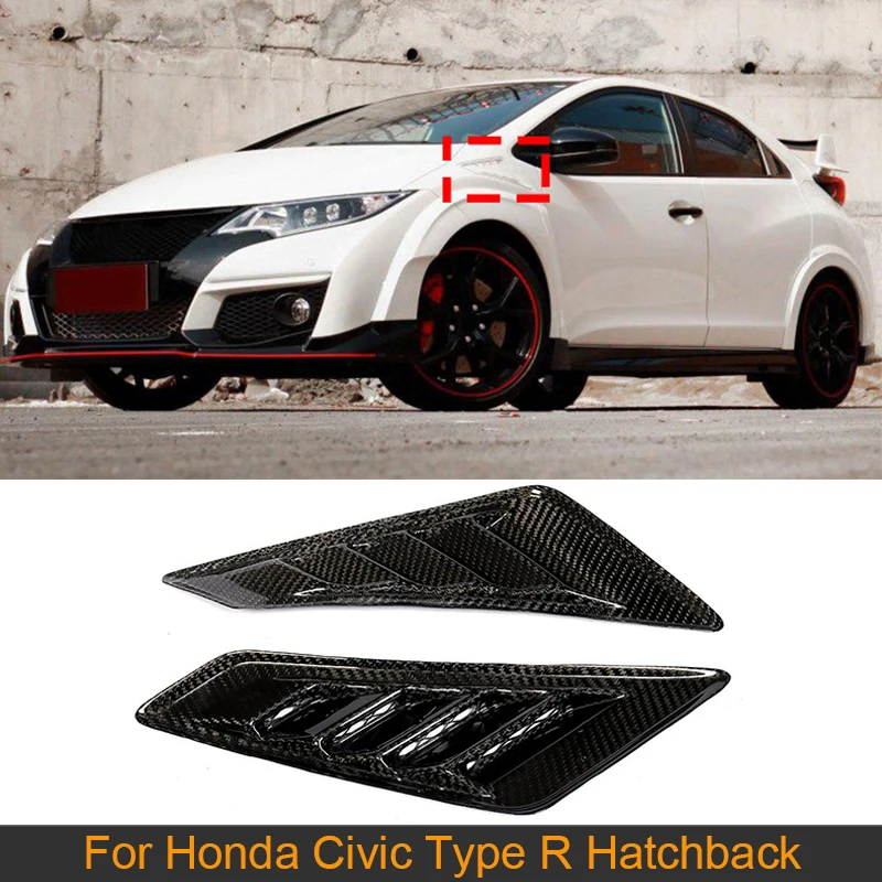 Dry Carbon Side Fender Air Vent Trims Covers for Honda Civic Type R Hatchback 4-Door 2015 2016 Car Side Fender Vent Trims