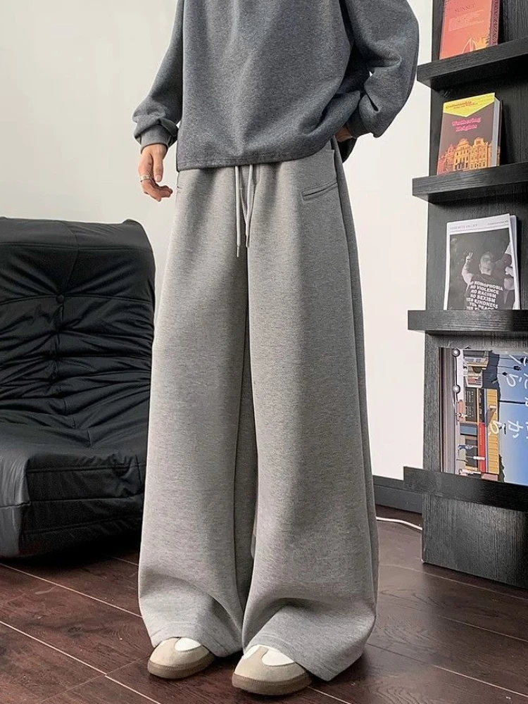 Pantaloni sportivi da uomo Pantaloni dritti in cotone tinta unita Offerte Autunno Inverno Eleganti pantaloni sportivi maschili retrò comodi Harajuku