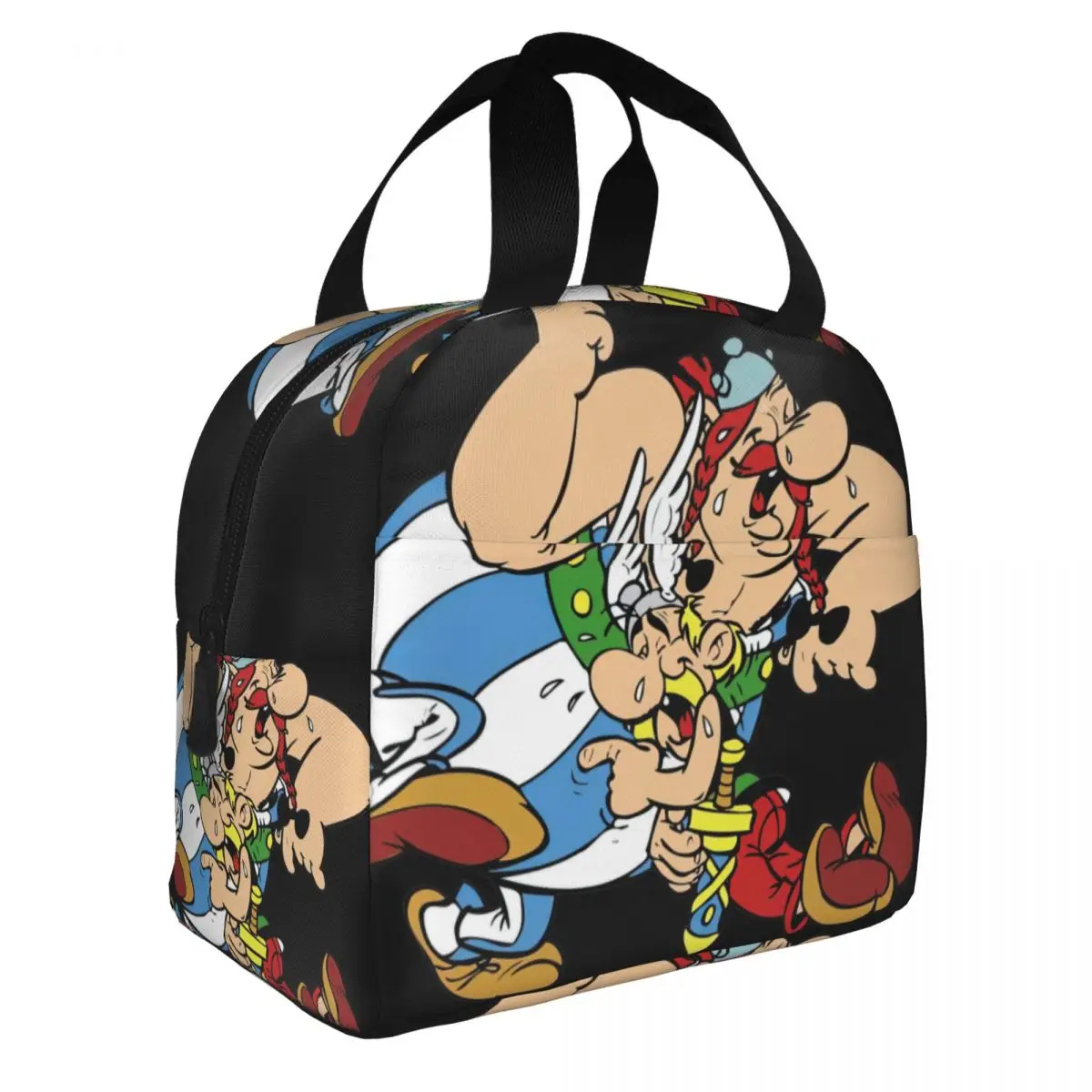 

Asterix Obelix Lunch Bento Bags Portable Aluminum Foil thickened Thermal Cloth Lunch Bag for Women Men Boy