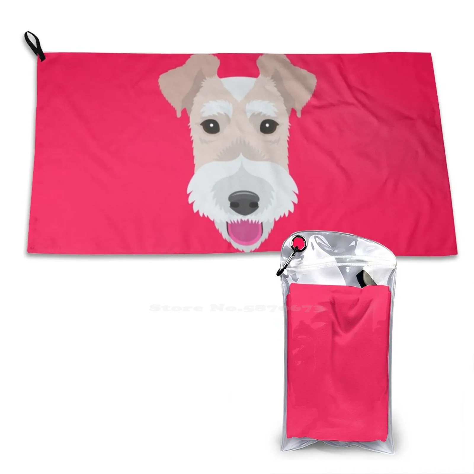 Wire Fox Terrier Washcloths Bathing Quick Dry Shower Towel Wire Fox Terrier Cute Dog Cute Puppy Vector Custom Adorable Amazing