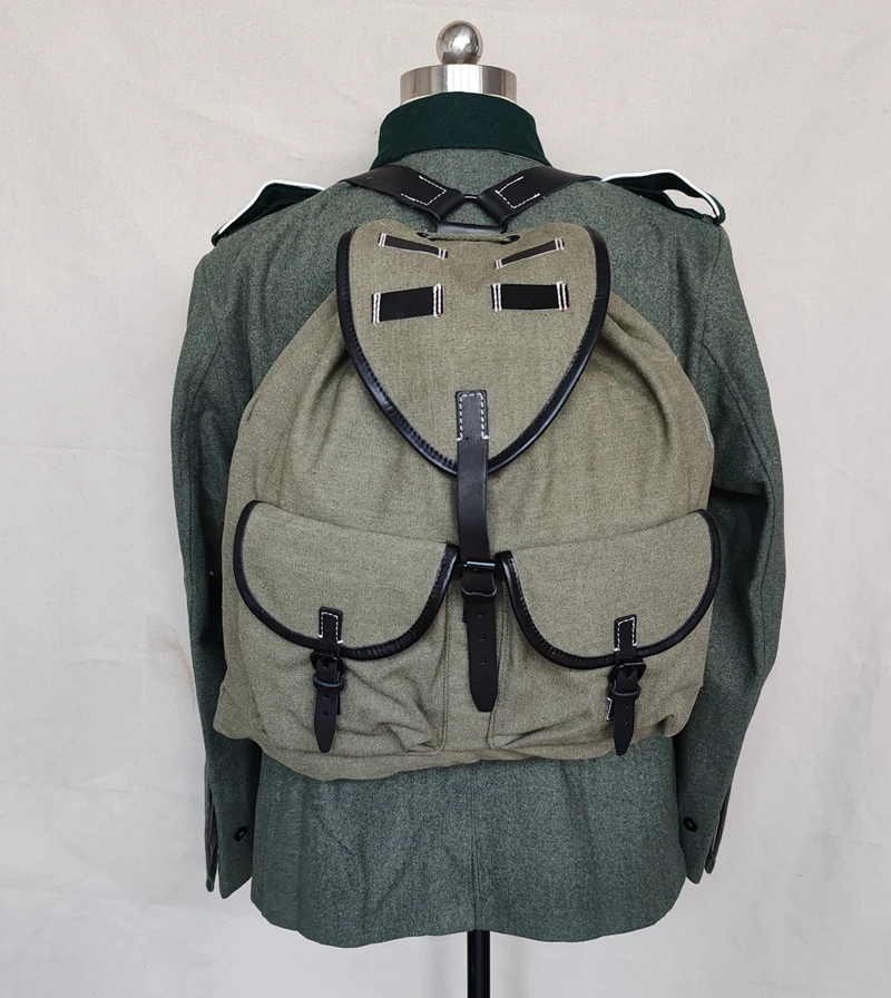 WWII GERMAN MILITARY MOUNTAIN TROOPS CANVAS RUCKSACK FIELD BACKPACK OLIVE