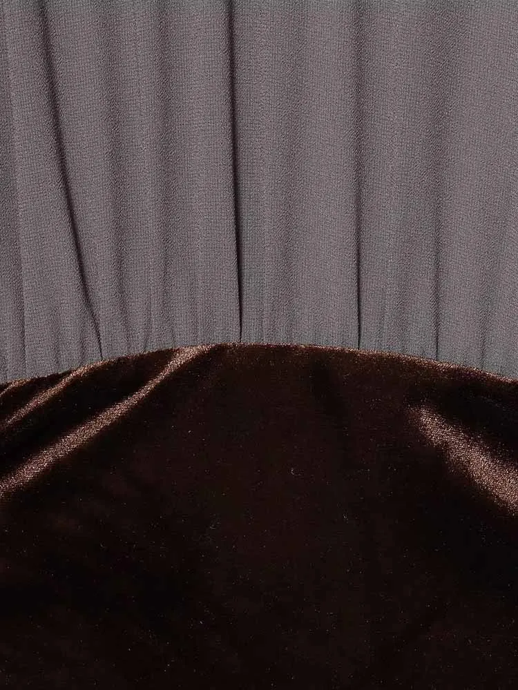 Estilo europeu e americano inverno nova tendência da moda feminina fino ajuste falso veludo retalhos em camadas decoração vestido curto