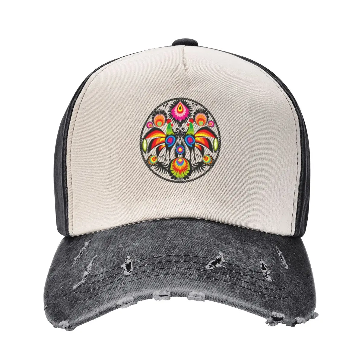 polish folklore - wycinanki from lowicz Baseball Cap beach hat Golf Hat Mens Caps Women's