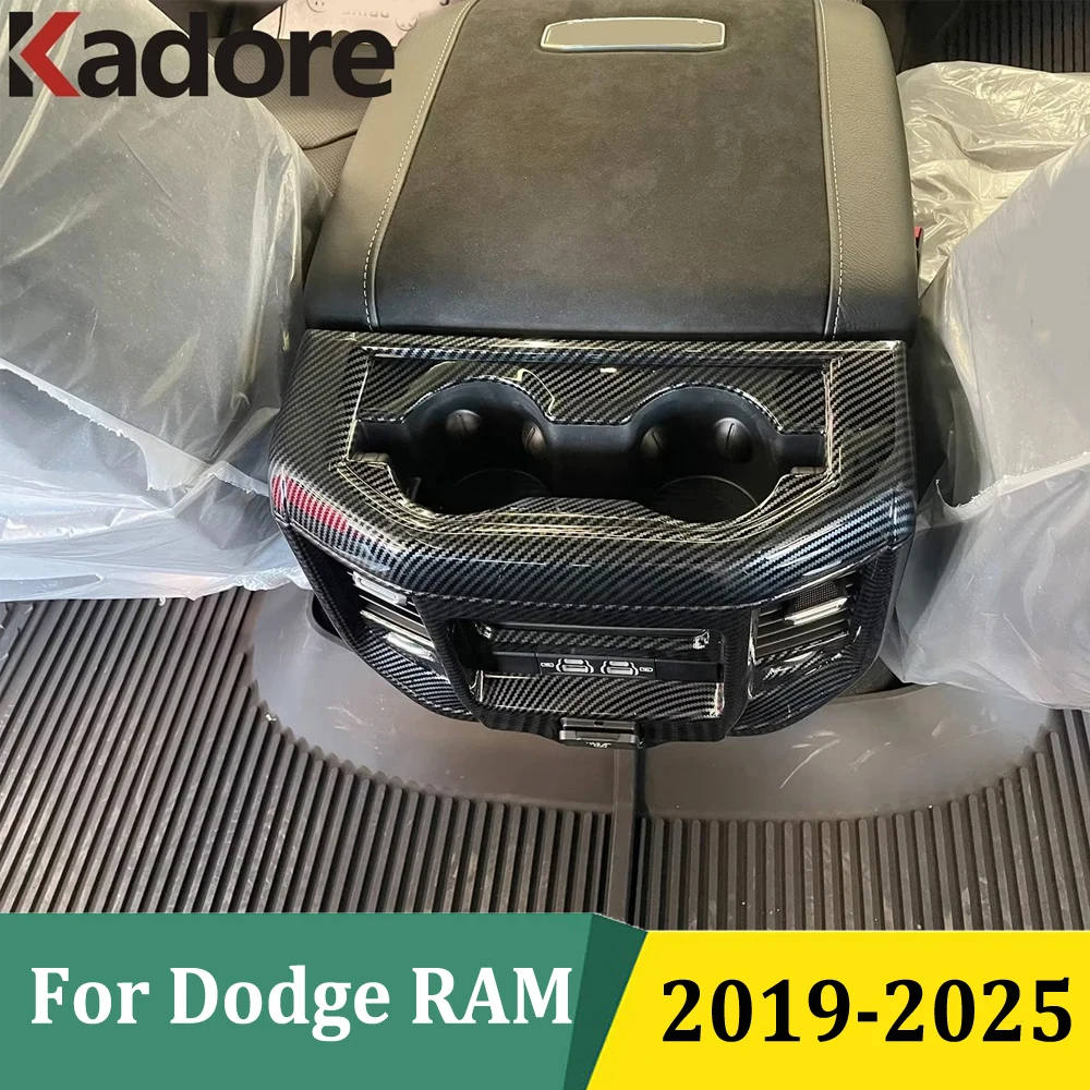 

Для Dodge RAM 2019 2020 2021 2022 2023 2024 2025 задний подлокотник, крышка для чашки с водой, розетка переменного тока, отделка, аксессуары для стайлинга автомобилей