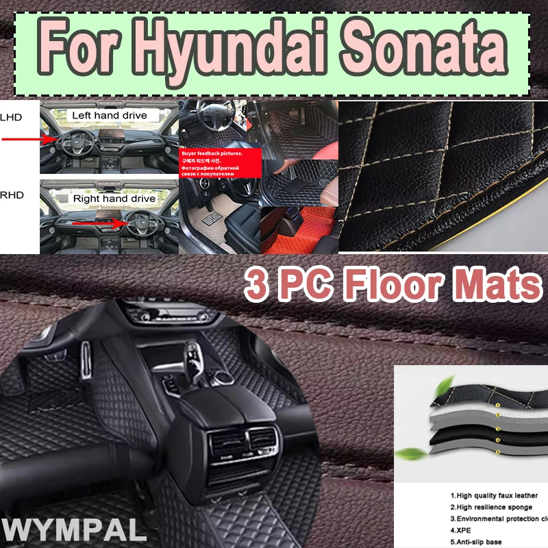 

Luxury Car Floor Mats For Hyundai Sonata DN8 MK8 2020 2021 2022 Auto Interior Parts Mat Leather Rug Set Car Protective Carpet
