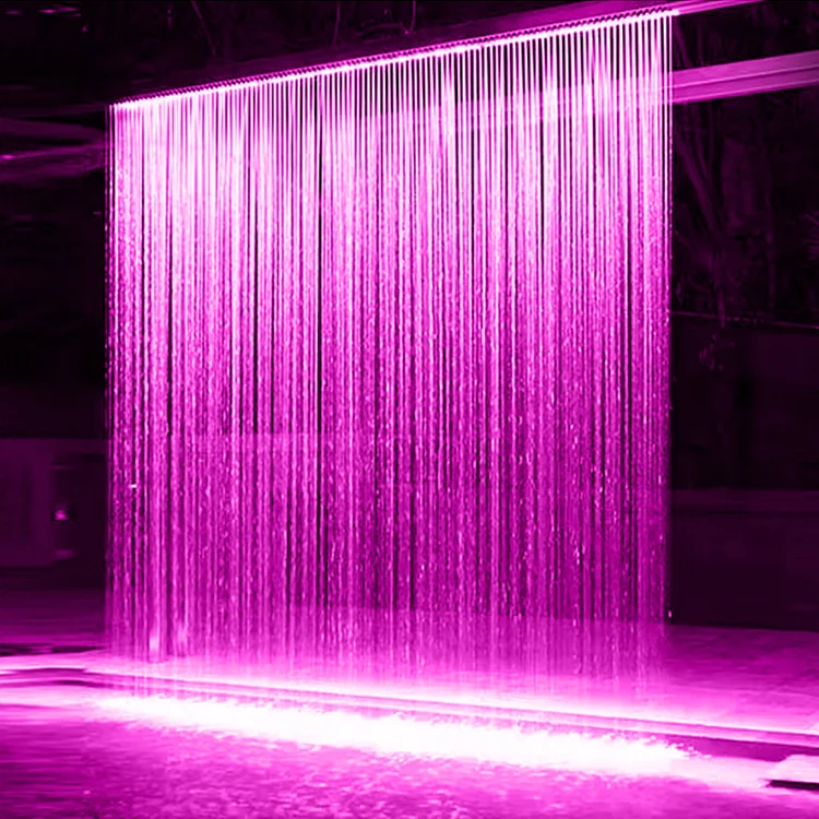 

Customized Stainless Steel Pull Wire Water Curtain Wall Rectangular Flowing Water Screen Partition Courtyard Waterfall Fountain