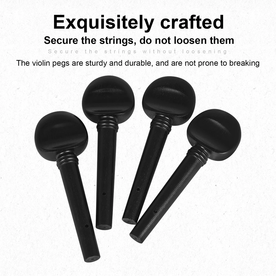 SLADE 4 Pcs 4/4 Violin Tuning Pegs Ebony Rosewood Tuning Pegs Secure Strings Adjust Strings Tension Violin Professional Parts