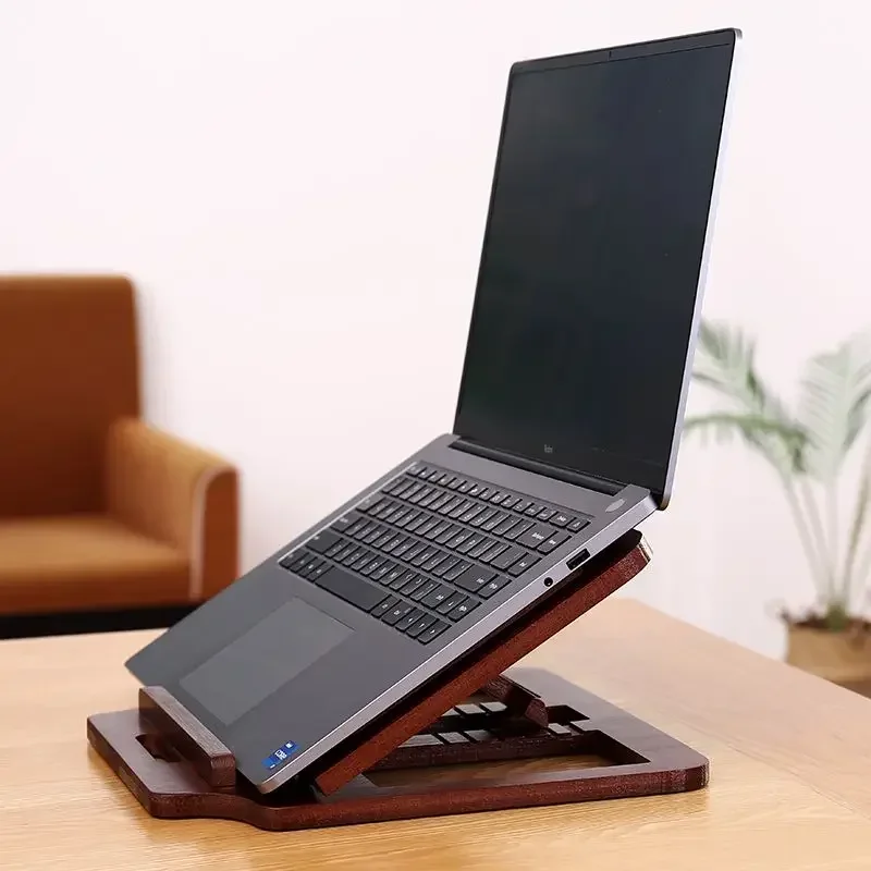 Accesorios Para Computador Portatil 대나무와 나무 접이식 휴대용 높이 증가 열 방출 지원 노트북 스탠드