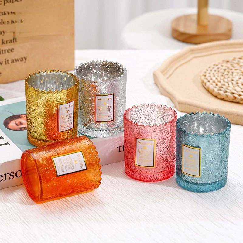 

Candle Container Colored Candle Cup Handmade Candle Glass Jar Aromatic Candle Glass Cup Empty Candle Jar Candle Diy 5pcs